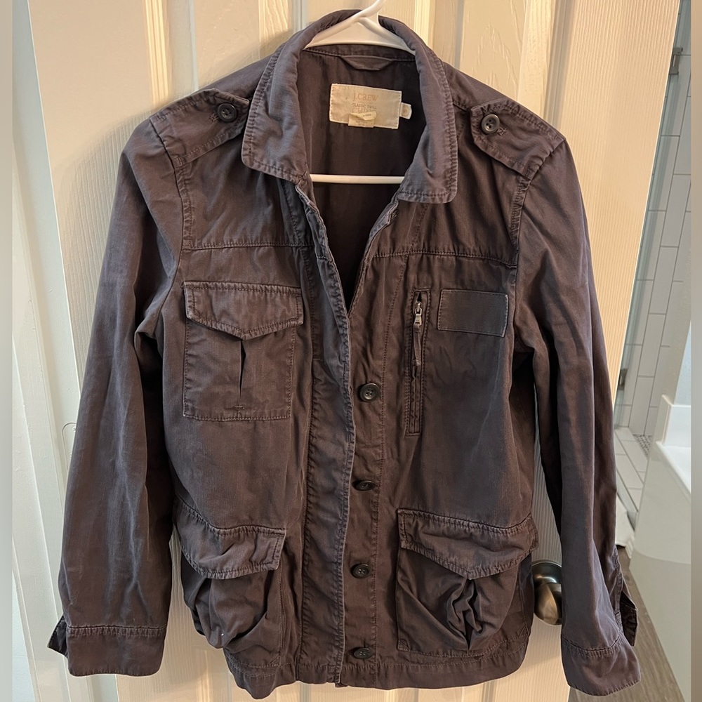 ❤️ J. Crew Grey Lieutenant Photographer Classic Twill Chino Jacket 6
